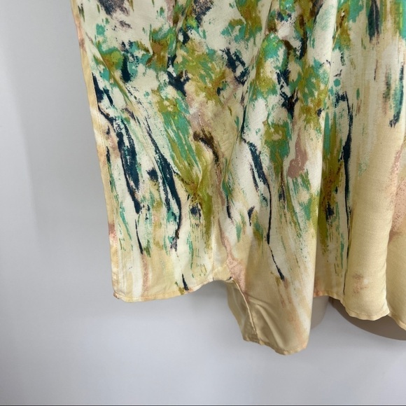 Lovestitch Floral Cold Shoulder Keyhole V-Neckline Multicolor Scarf Blouse - Picture 3 of 11